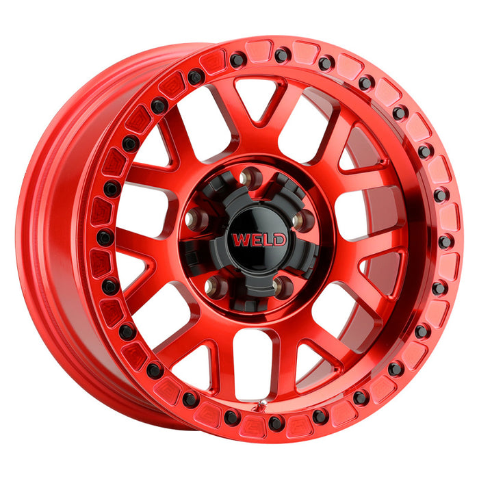 Weld Off-Road W905 17X9 Cinch Beadlock 6X135 6X139.7 ET-12 BS4.50 Candy Red / Red Ring 106.1 W90579098450