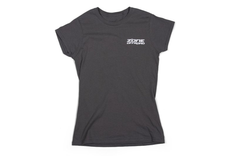 ZONE  Charcoal gray premium cotton t-shirt with Zone Offroad Logo - Womens