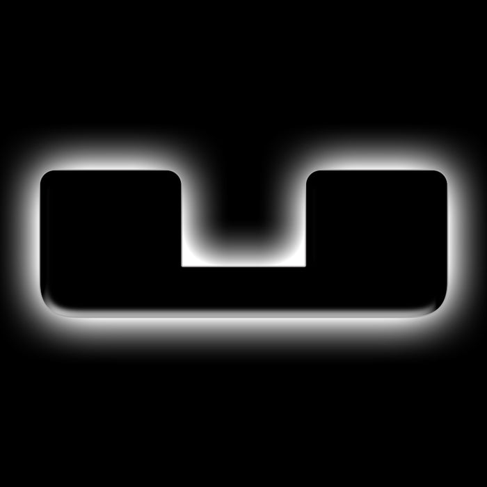 Oracle Universal Illuminated Letter Badges -White Led -Matte Black Finish -U