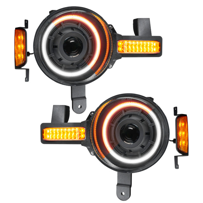Oracle Lighting Oculus Bi-Led Projector Headlights For 2021+ Ford Bronco- Amber/White Switchback 5886-023