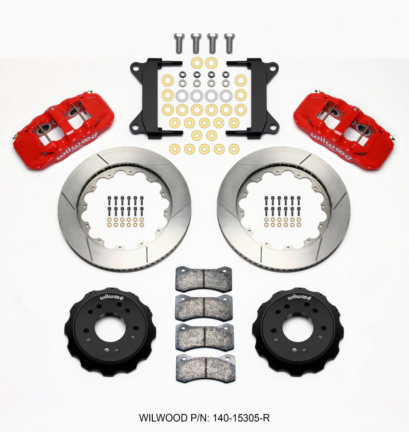 Wilwood AERO6 Front Hat Kit 14.00 Red 63-87 C10 w/ Wilwood Pro Spindles 140-15305-R