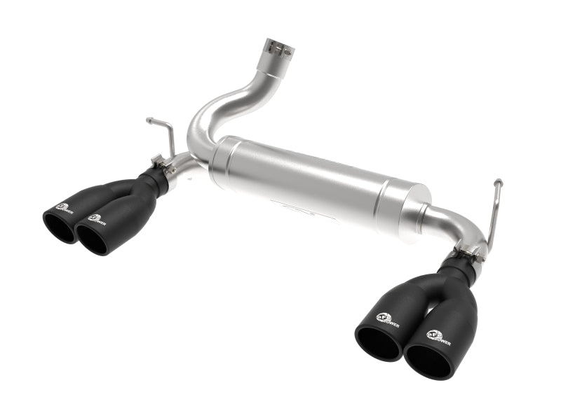 aFe Rebel Series 2.5in 409 SS Axle-Back Exhaust System Black 07-18 compatible with Jeep Wrangler (JK) V6-3.6L/3.8L 49-48086-B