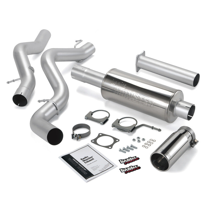 Banks Power 02-05 Chevy 6.6L EC/CCLB Monster Exhaust System SS Single Exhaust w/ Chrome Tip 48634
