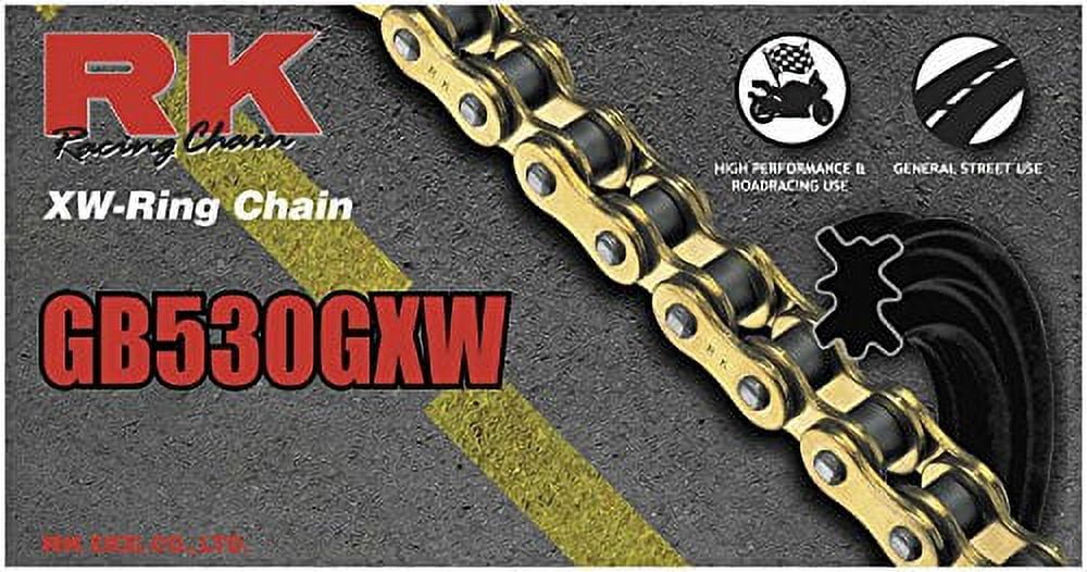 RK GB530GXW Ultra High Performance Race XW-Ring Gold Motorcycle Chain - 110 Link