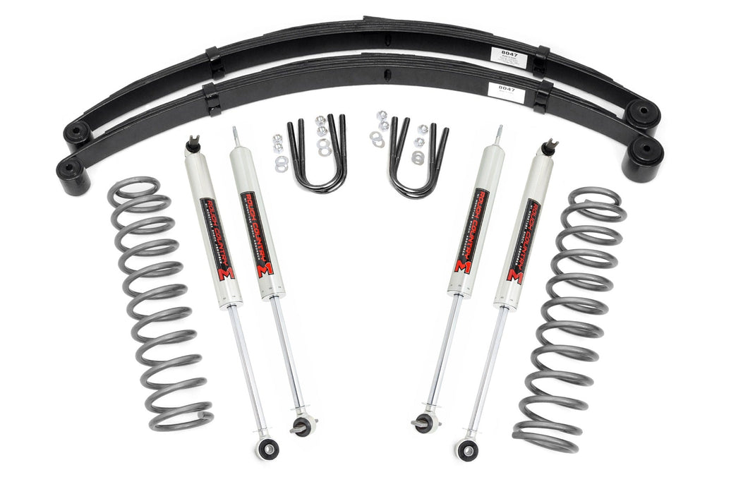 Rough Country 3 Inch Lift Kit Rr Springs M1 compatible with Jeep Cherokee Xj 2Wd/4Wd (84-01) 63040