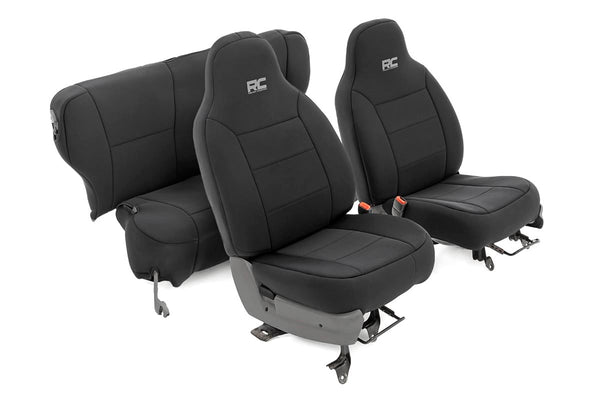 Rough Country Seat Covers Non Detach Headrest Fr And Rear Fits Jeep Cherokee Xj (84-96) 91021A