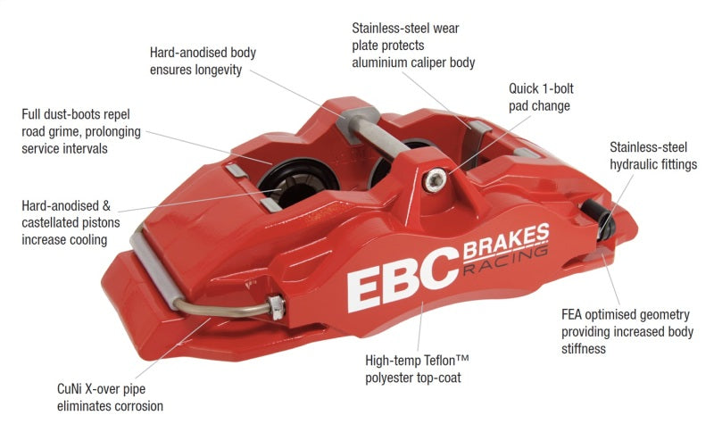 EBC Racing 92-00 BMW M3 (E36) Front Left Apollo-4 Yellow Caliper BC4104YEL-L