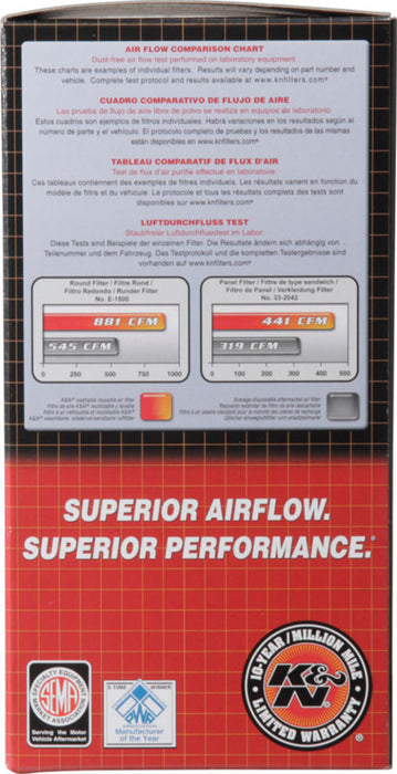K&N 33-2413 Air Panel Filter for NISSAN GT-R V6-3.8L F/I, 2009-2017 (2 PER BOX)