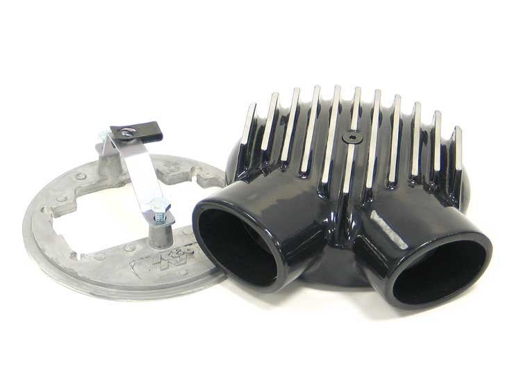 K&N Universal Plenum 6.875in L x 5.75in Outer Dia Black Weber DGV Carburetor 85-8927
