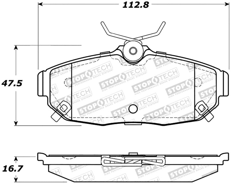 StopTech Sport Brake Pads w/Shims and Hardware Rear 309.1562