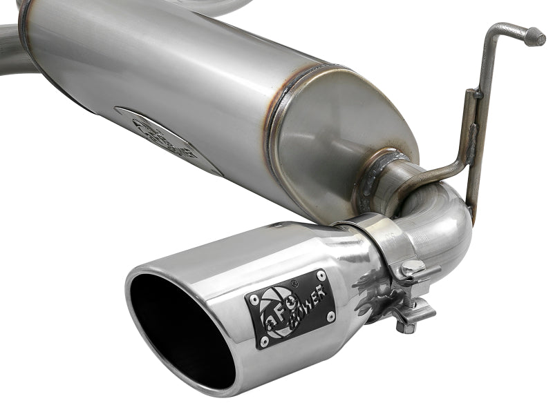 aFe Rebel Series 2.5in 409 SS Cat-Back Exhaust w/ Polished Tips 18-19 compatible with Jeep Wrangler (JL) V6 3.6L 49-48076-P