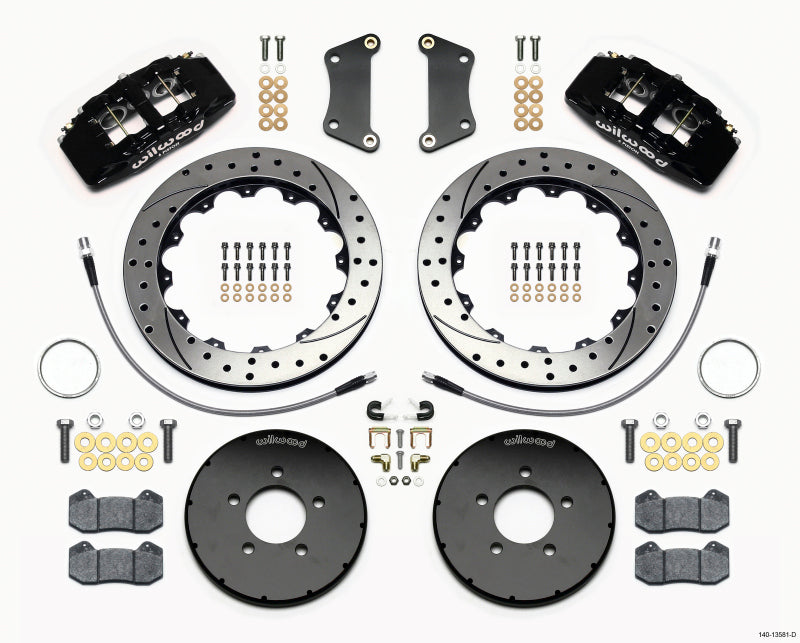 Wilwood Dynapro 6 Front Hat Kit 12.88in Drilled 2005-Up Mazda 3 w/ Lines 140-13581-D