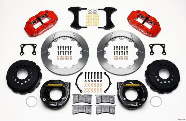 Wilwood Narrow Superlite 4R Rear P-Brk Kit 12.88in Red Big Ford Old Style 2.36in Offset 140-9217-R