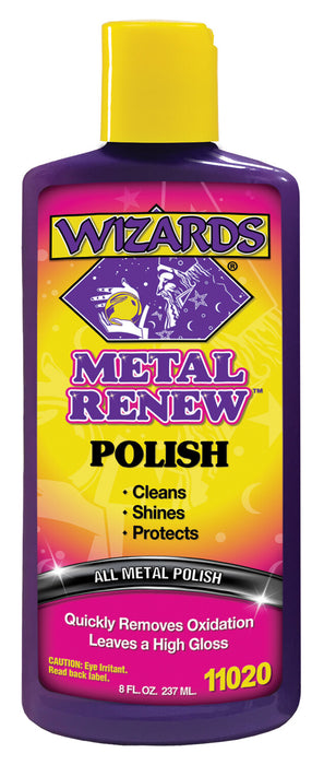 Wizards Metal Polish Cream Metal Renew - Cleans, Shines and Protects All Metals - Cream Fast-Cut Polish and Stainless Steel Cleaner - High Gloss Metal Polish - 8 oz