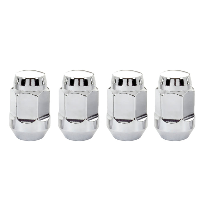 McGard Hex Lug Nut (Cone Seat Bulge Style) 7/16-20 / 3/4 Hex / 1.45in. Length (4-Pack) Chrome 64011