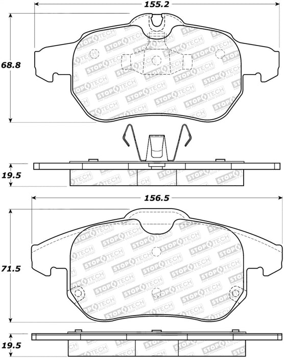 StopTech Performance 03-05 Saab 9-3 Front Brake Pads 308.09722