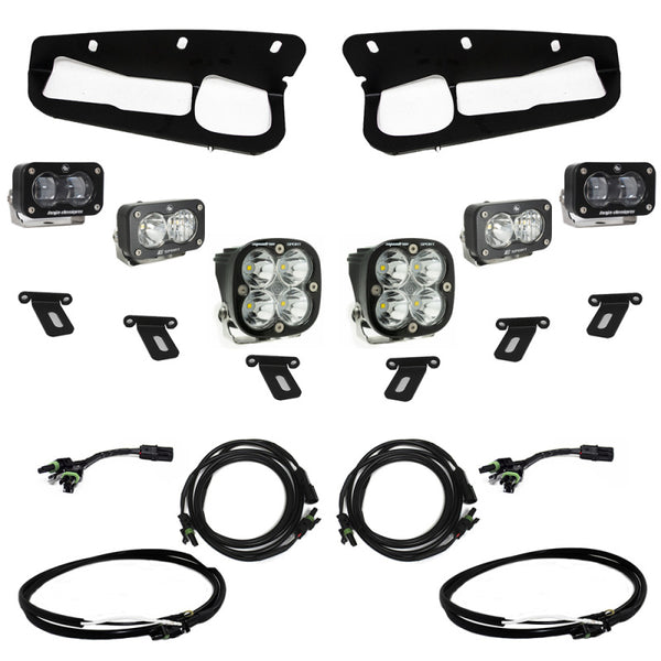 Baja Designs 21-22 Fits Ford Bronco W/Steel Bumper S2 SAE Sportsmen Fog Pkt Light Kit W/Upfitter Clear 448174UP