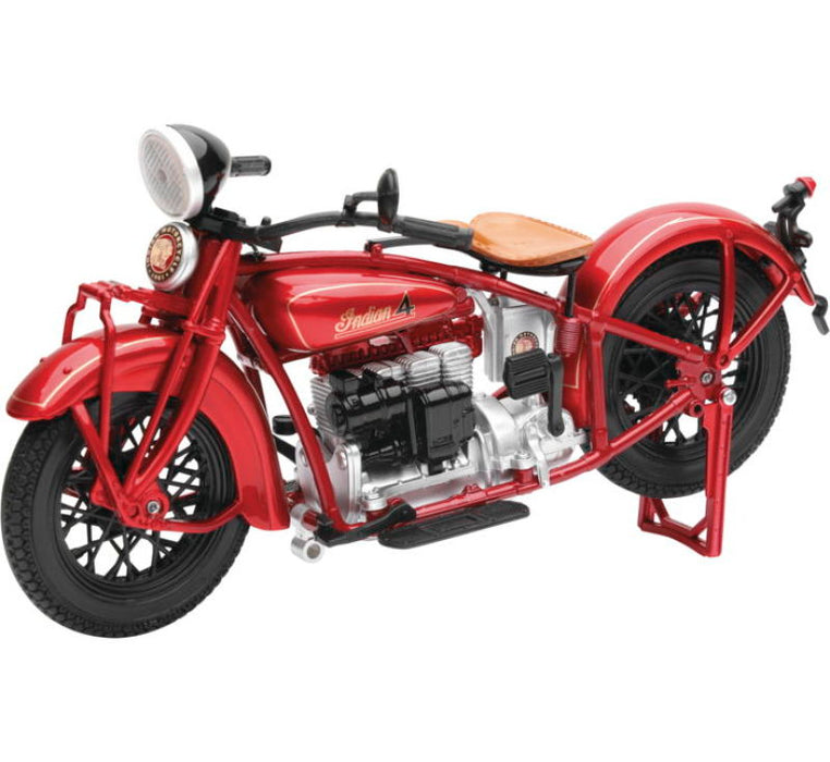 New Ray 1930 Indian 4 Red 1/12 Diecast Motorcycle Model by New Ray