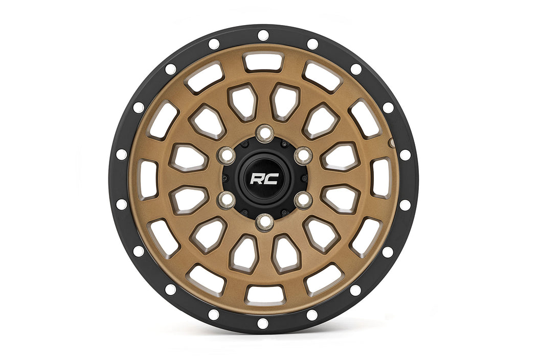 Rough Country 87 Series Wheel Simulated Beadlock Bronze/Black 17X8.5 6X5.5 +0Mm 87170912