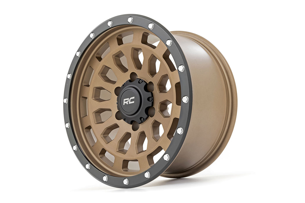 Rough Country 87 Series Wheel Simulated Beadlock Bronze/Black 17X8.5 6X5.5 +0Mm 87170912