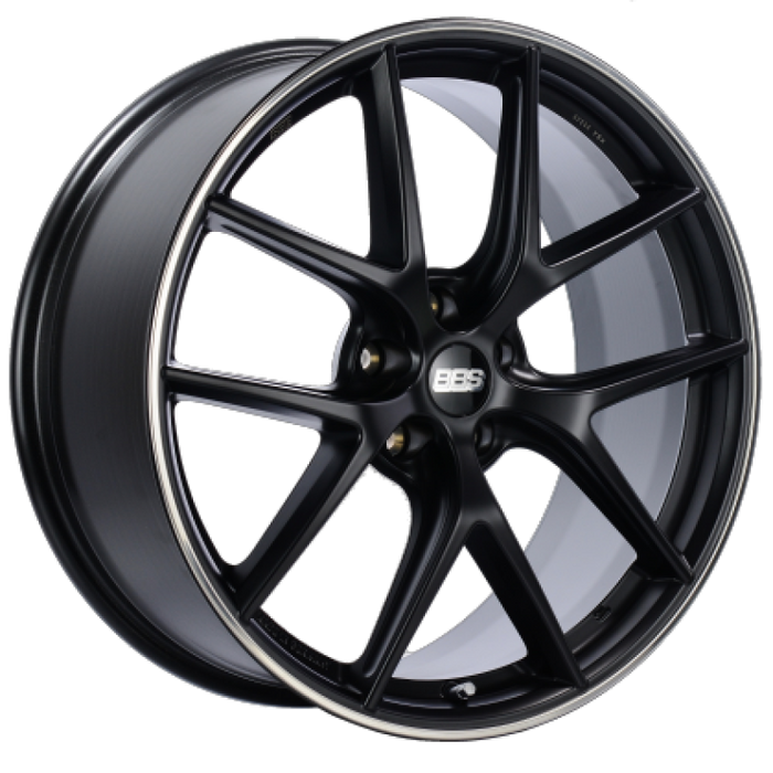 BBS CI-R 19x8 5x120 ET45 Satin Black Polished Rim Protector Wheel -82mm PFS/Clip Required CI2002BPO