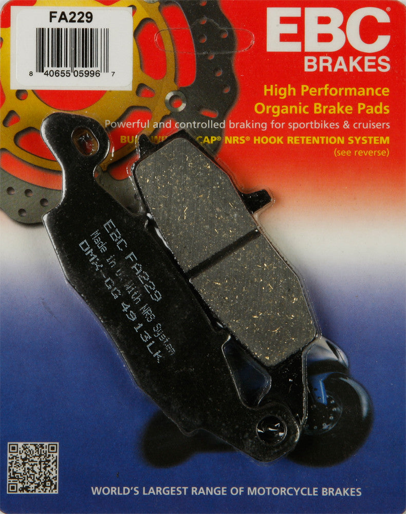 EBC Brakes Organic Front Brake Pads Compatible for Kawasaki Vulcan 1500 Classic FI VN1500 2000