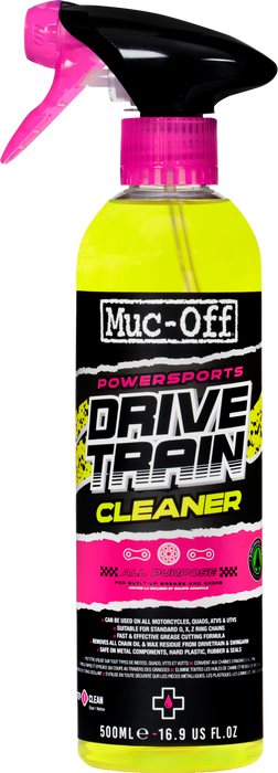 Muc-Off Powersports Drivetrain Cleaner, 16.9 fl oz - Chain Cleaner and Degreaser Spray for Motorcycle Cleaning - Advanced Motorcycle Cleaner, 500ml