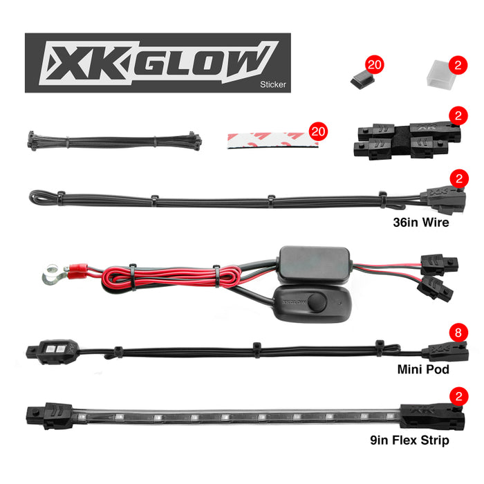 Xk Glow Dragonfire Xk034001-G Seat Belts, Black XK034001-G
