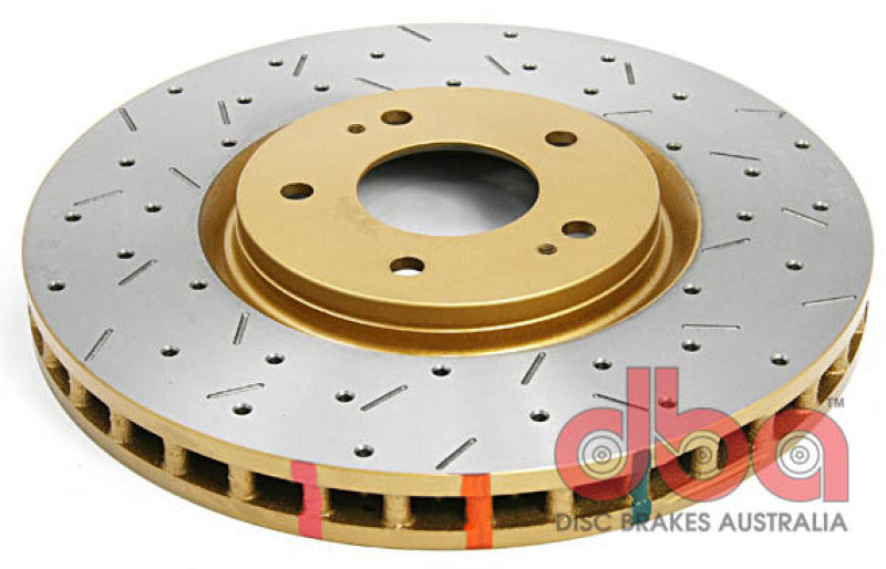 DBA 03-05 Evo 8/9 Front Drilled & Slotted 4000 Series Rotor Fits select: 2005-2006 MITSUBISHI LANCER EVOLUTION