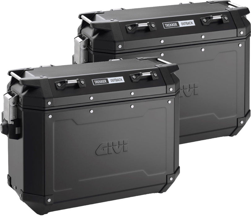 GIVI OBKN37BPACK2A Outback Series 37L Aluminum Side Cases Pair (Left and Right) Black