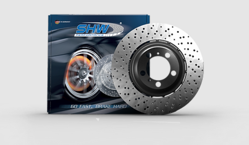 SHW 15-18 BMW M3 3.0L Right Front Cross-Drilled Lightweight Brake Rotor (34112284810) BFR44810