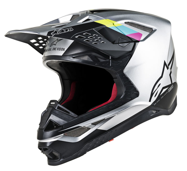 Alpinestars Supertech M8 Contact Helmet-Silver/Black-XL