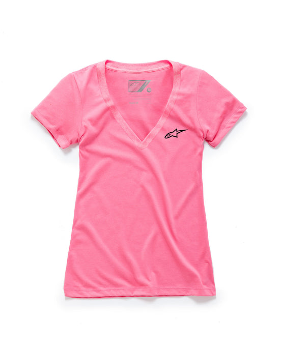 Alpinestars Women'S Ageless V-Neck Tee Pink Md 1W38-73000-310A-M