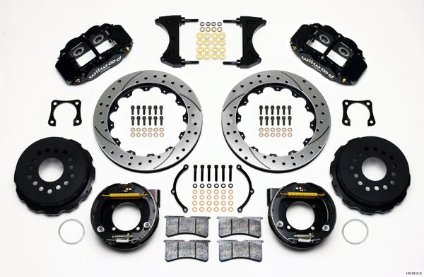 Wilwood Narrow Superlite 4R Rear P-Brk Kit 12.88in Drilled Chevy 12 Bolt-Spec 3.15in Brng 140-9215-D