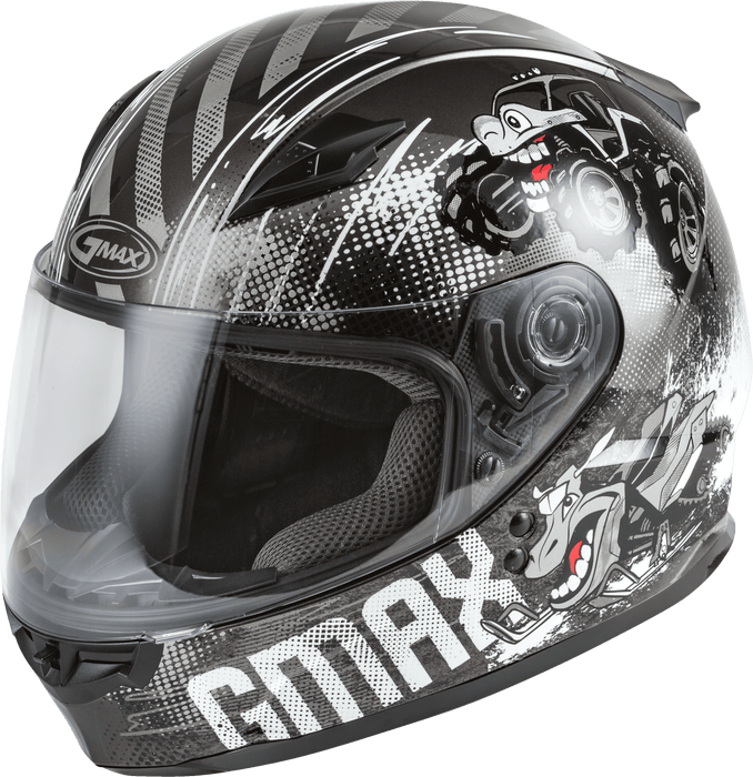 GMAX GM-49Y Beasts, Youth Full-Face Helmet, DOT Approved for Motorcycles, ATVs, Dirt Bikes and More (Dark Silver/Black)