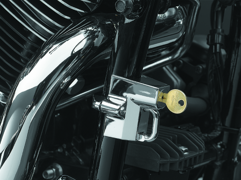 Kuryakyn Motorcycle Accessory: Tamper-Proof Helmet Security Lock, Universal Fit For Motorcycles With 1-1/4" To 1-1/2" Diameter Frame Tubes, Chrome 4232