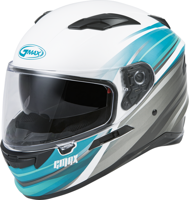 Gmax Ff-98 Full-Face Osmosis Helmet Matte Wht/Teal/Grey Xl F1983207