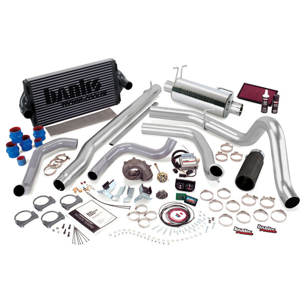 Banks Power 99.5-03 Ford 7.3L F250/350 Auto PowerPack System SS Single Exhaust w/ Black Tip 47556-B