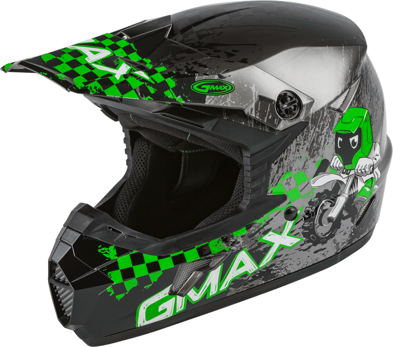 GMAX MX-46Y ANIM8 DOT Approved Youth Full-Face Motorcycle Helmet for Off Road Riding and Racing