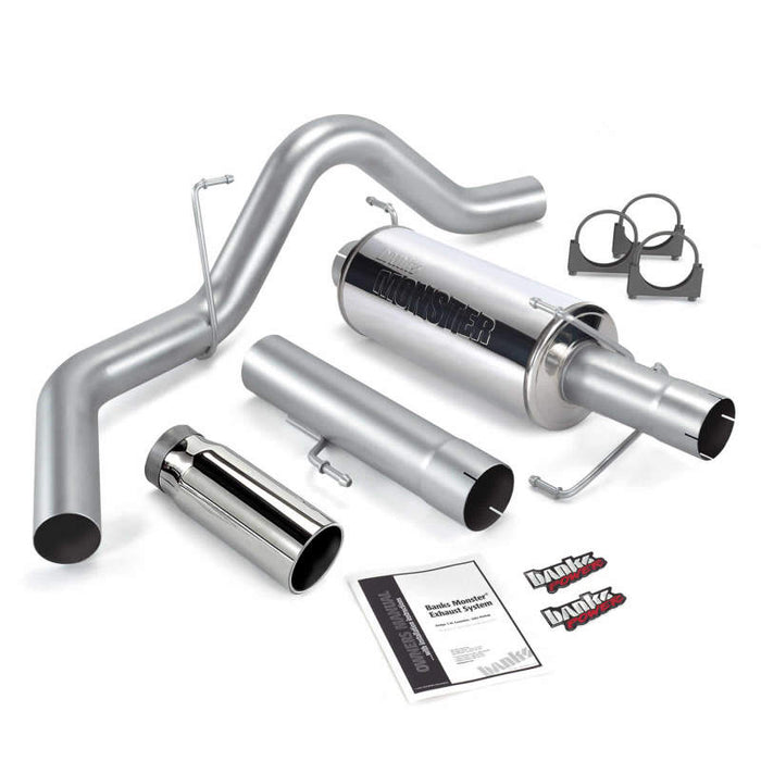 Banks Power 06-07 Compatible with Dodge 5.9L 325Hp Mega Cab Monster Exhaust System SS Single Exhaust w/ Chrome Tip 48708