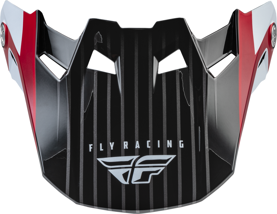 Fly Racing 73-47103M Formula Carbon Prime Visor Red/White/Red Carbon Md/Lg