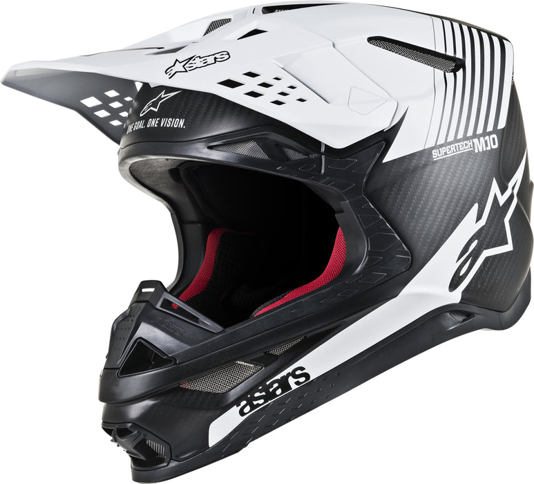 Alpinestars 8301119-1301-2X S.Tech M10 Dyno Helmet Matte Black/White 2X