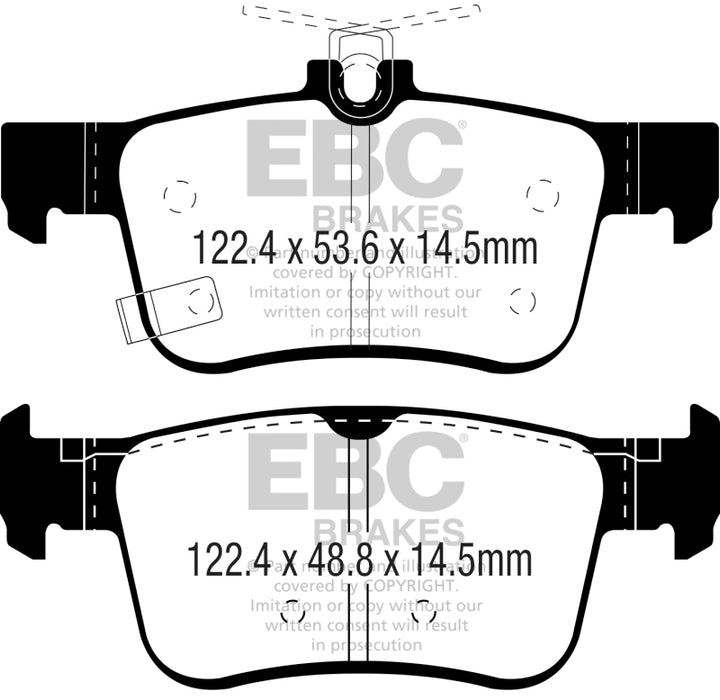 EBC 2016+ Honda Civic Coupe 1.5L Turbo Ultimax2 Rear Brake Pads UD1878