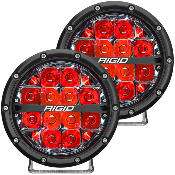 Rigid Industries® 360-Series Round Led Lights 6" Spot Red Backlight 36203