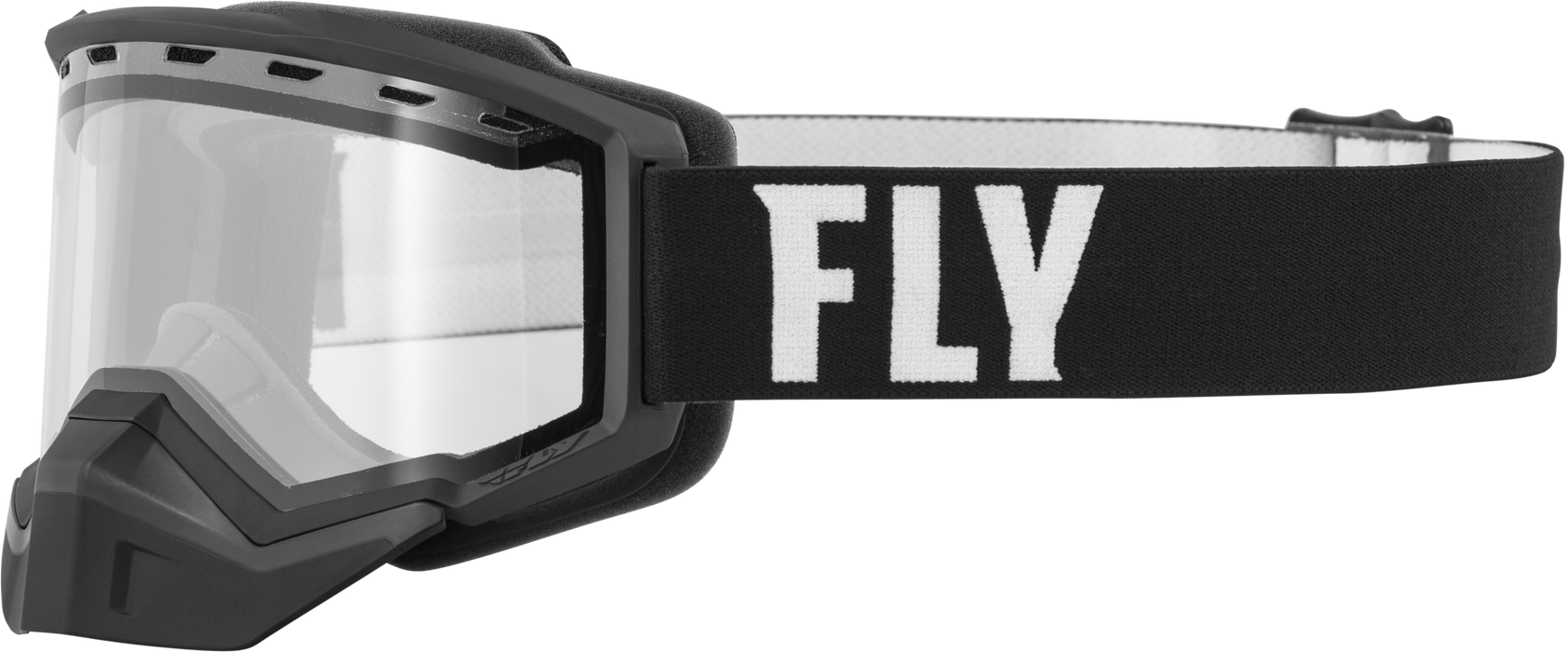 Fly Racing Focus Snow Goggle Black/White W/ Clear Lens 37-50070