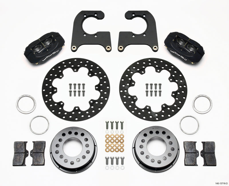 Wilwood Forged Dynalite Rear Drag Kit Drilled Rotor Ford 8.8 Special w/2.50in Offset-5 Lug 140-13716-D