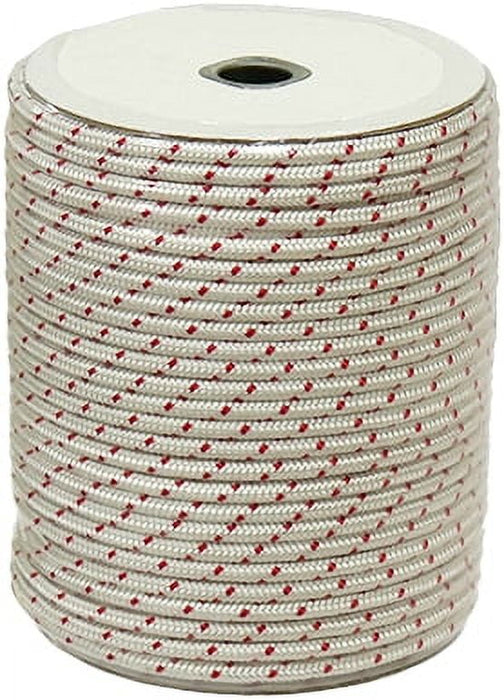 SP1 LM-11156 Nylon Starter Rope - Polyester - White/Red - 5/32in. Diameter