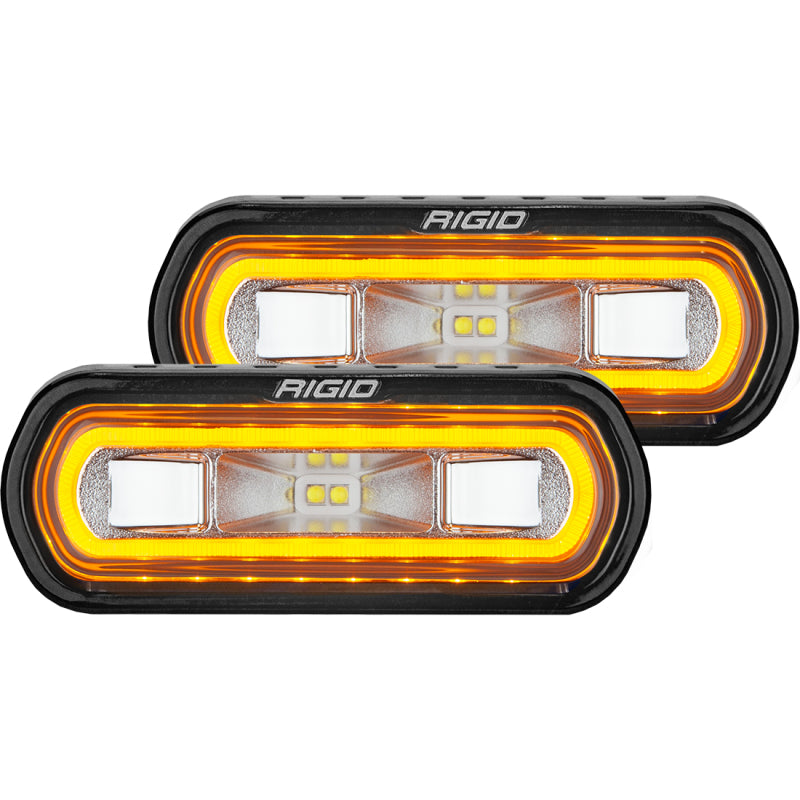 RIGID SR-L Series Surface Mount LED Spreader Pair w/ Amber Halo Universal 53123