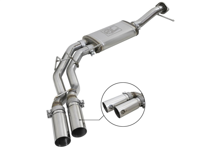 aFe Rebel Series 3in. to 2.5in. 409 SS C/B Exhaust 11-14 Ford F-150 V6-3.5L (tt) Polished Tip 49-43078-P