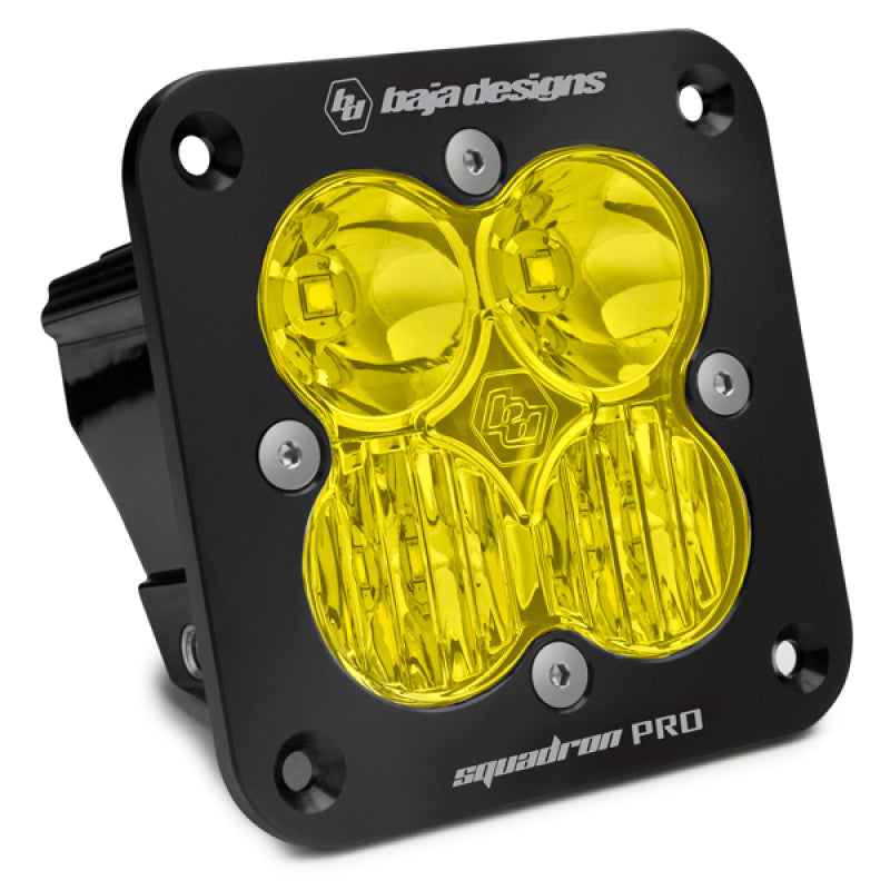 Baja Designs Squadron Pro Flush Mount Black Driving/Combo Pattern LED Light Pod Amber 491013